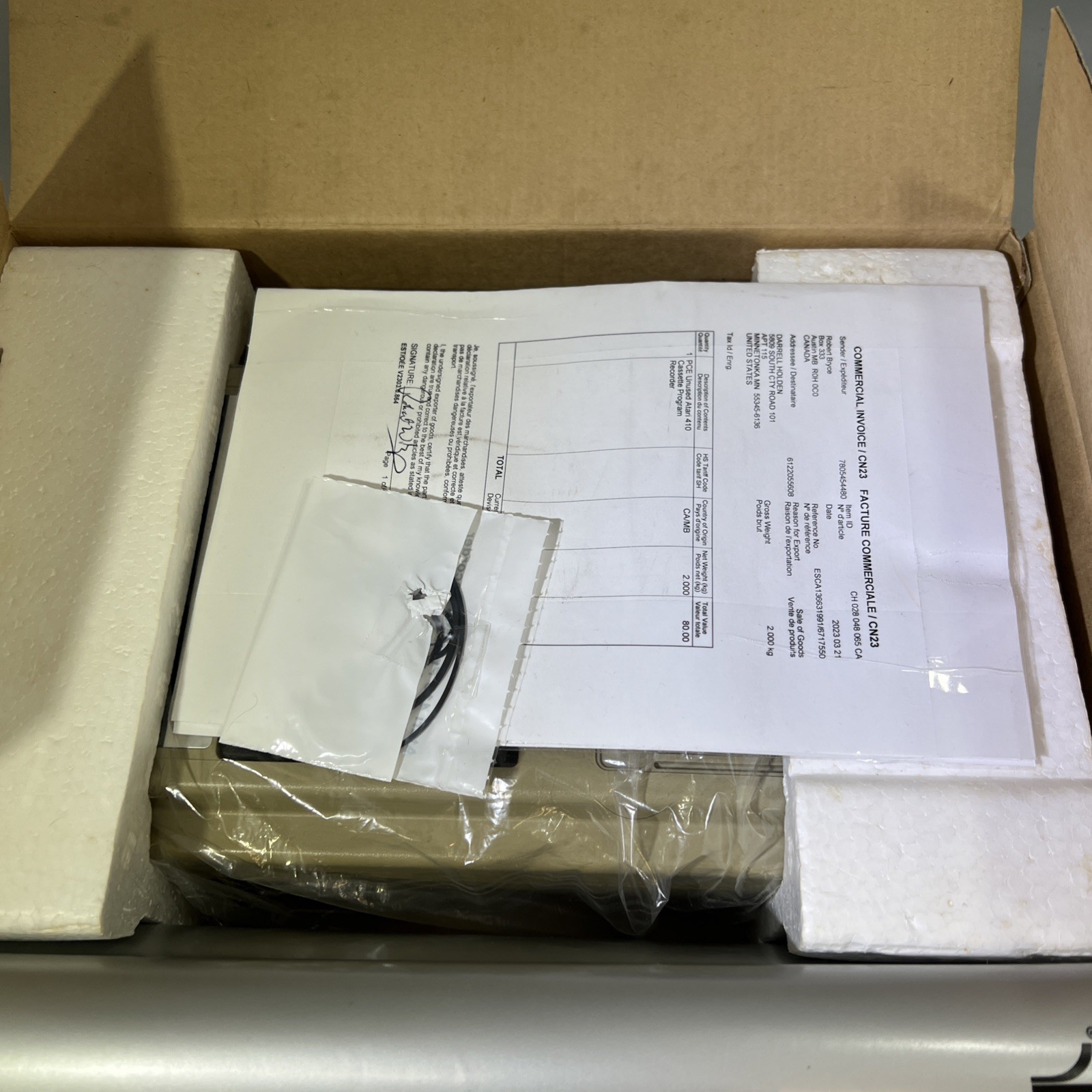 Atari 410 Program Recorder Cassette Player Vintage W/Box & Manual #ML