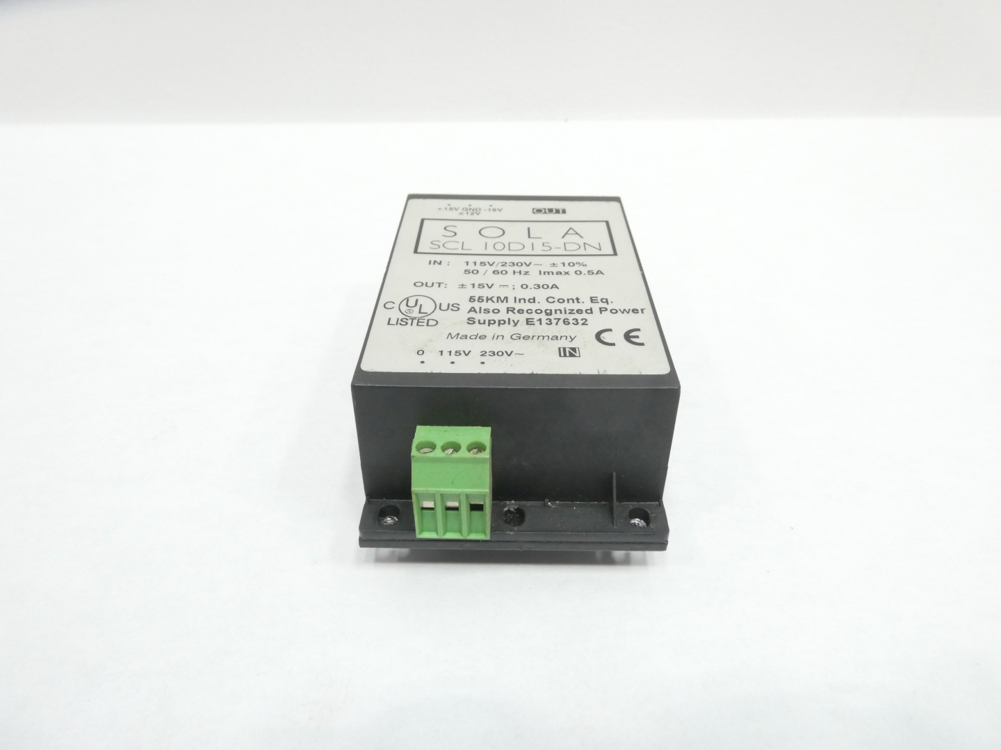 Sola SCL 10D15-DN Power Supply 115/230v-ac 0.30a Amp 15v-dc