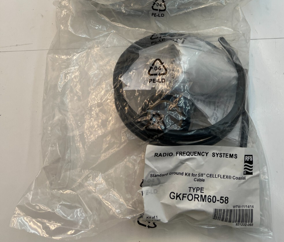 (QTY 2) RFS GKFORM60-58 Standard Ground Hardware 5/8" CellFlex Coax Cable