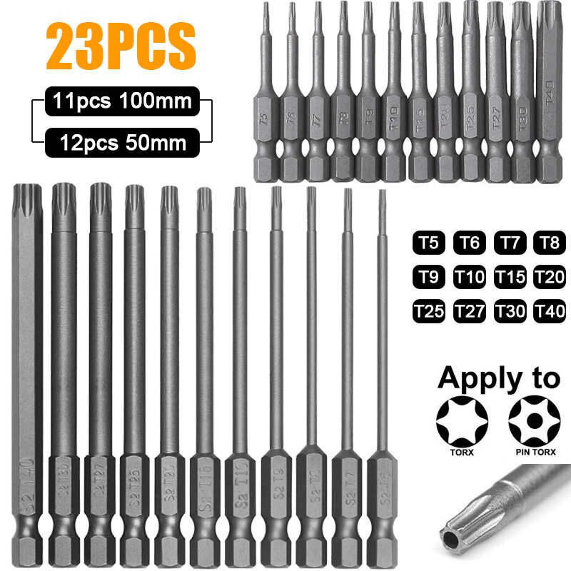 23pc Magnetic Torx Screwdriver Bit Set Impact Driver Drill Security Tamper Proof