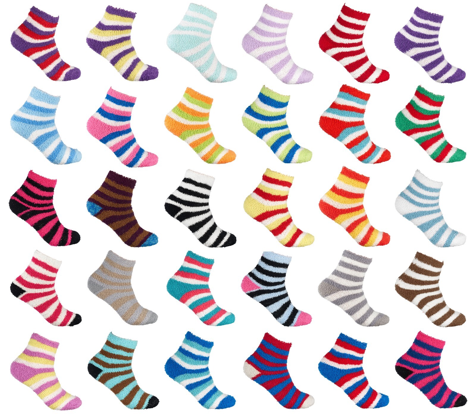 Lot 3-12 Pair Women Cozy Fuzzy Winter Soft Warm Non Skip Slipper Crew Socks 9-11