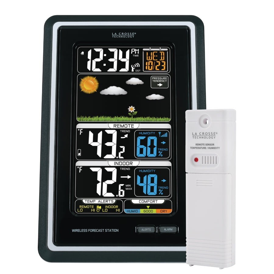 La Crosse Technology S88907 Vertical Wireless Color Forecast Station with Tem...