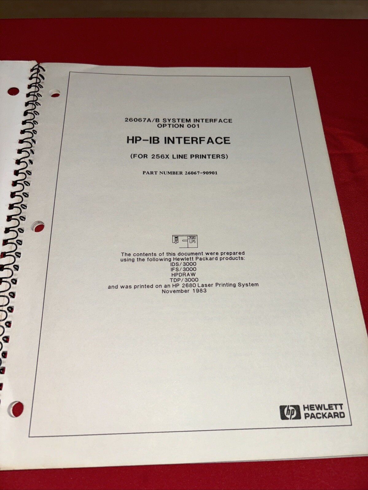 Hp 26067-90901 Hp-Ib Interface Manual Used