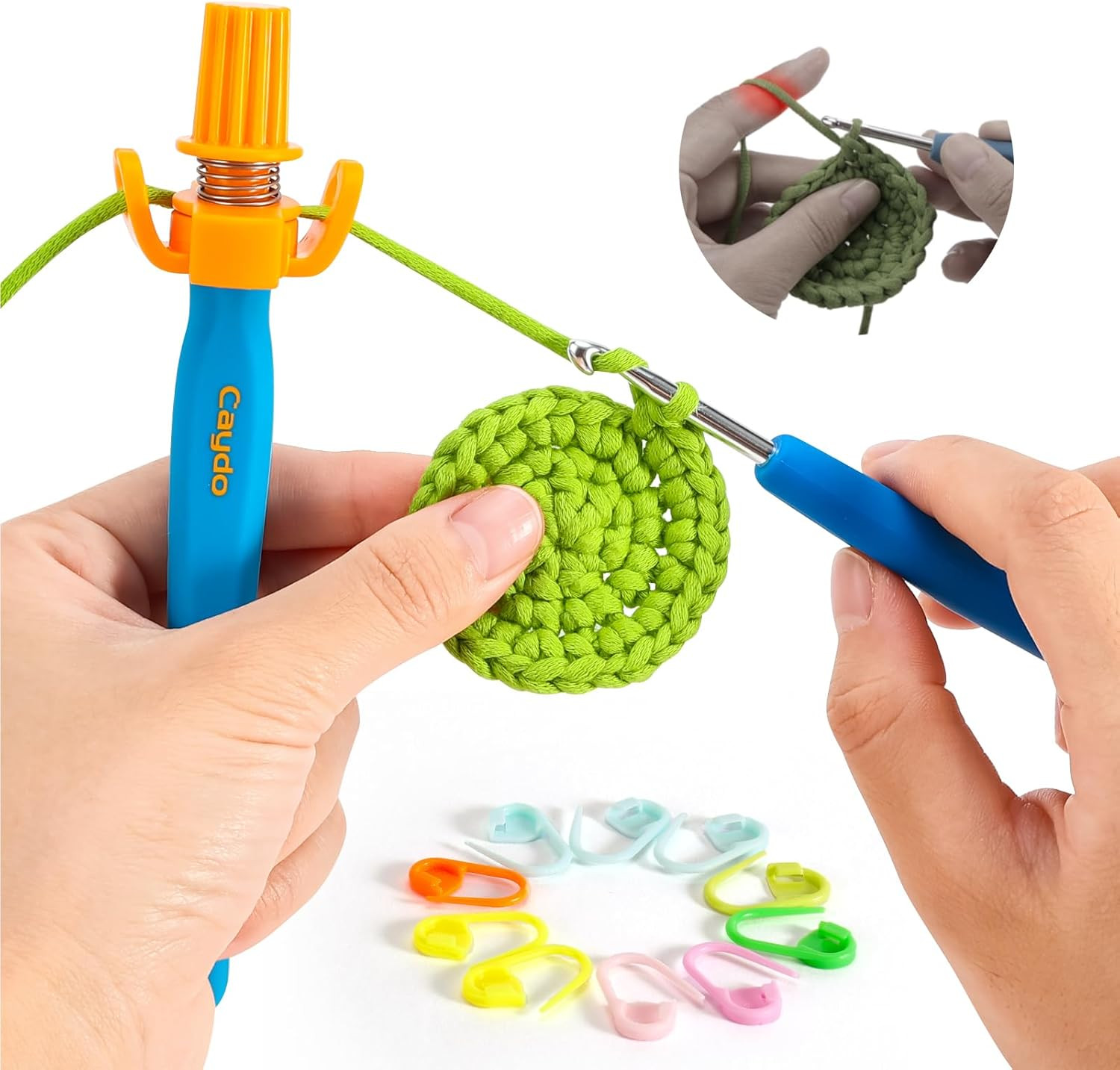 Crochet Tension Tool Beginners Ergonomic Yarn Guide Holder Control Helper Handle