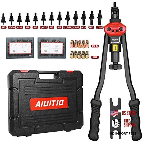 16" Rivet Nut Tool, Rivnut Tool Kit with 13 Metric and 16 inch rivet nut tool