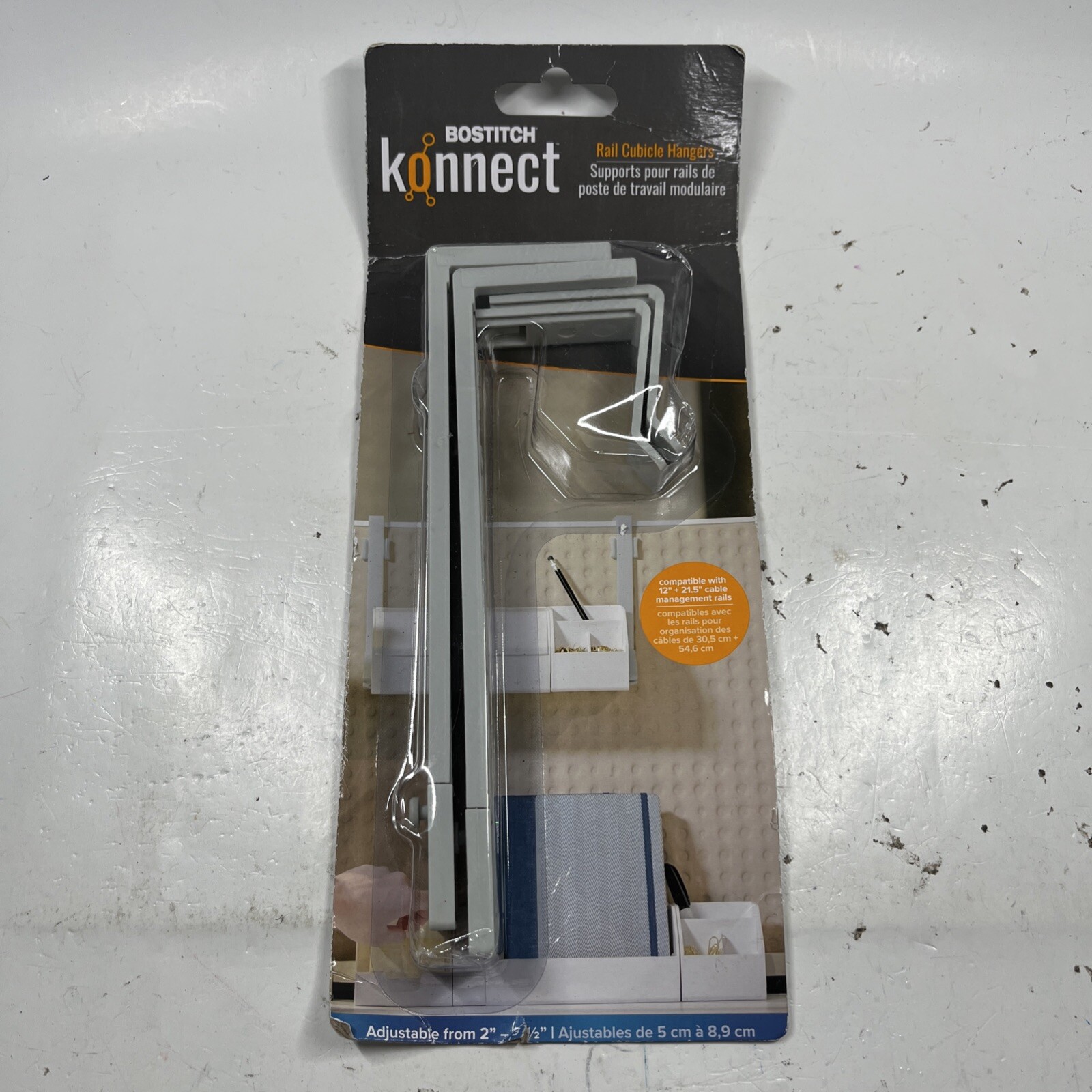 Bostitch Konnect Rail Cubicle Hangers Kit Adjustable2 Pack Weight Limit 3 Pounds