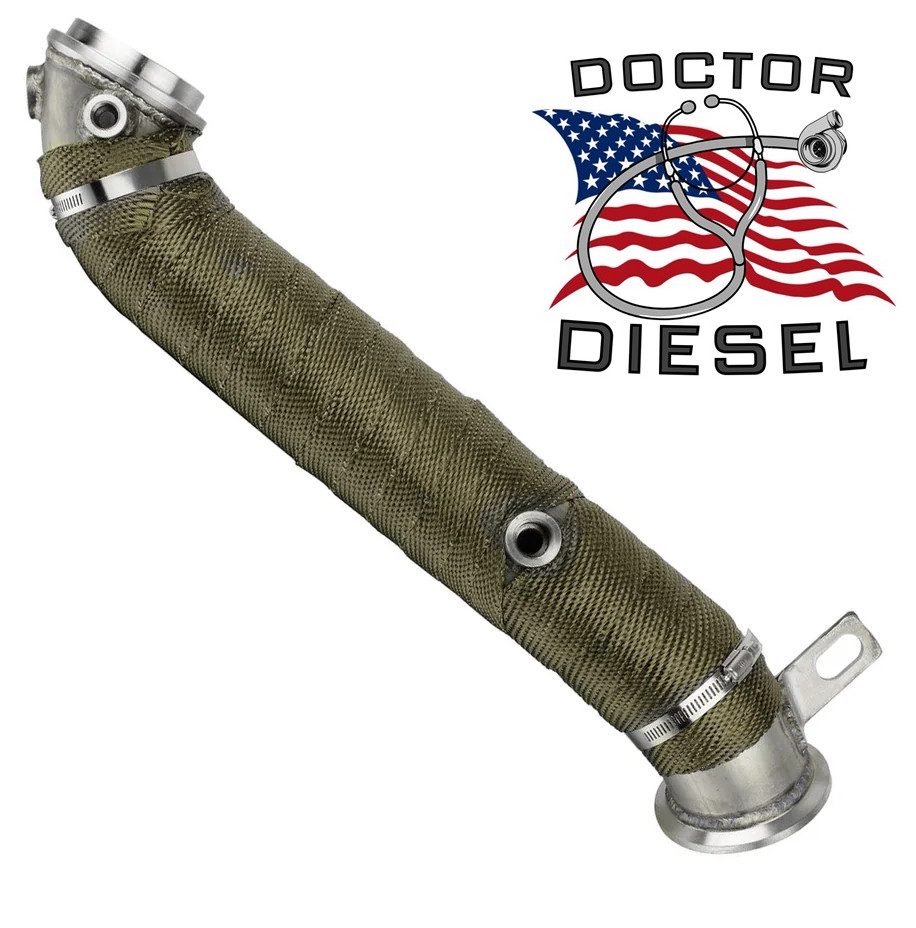 DDP 3" Turbo Exhaust Pipe W Heat Wrap For 2011-2015 Chevy GMC 6.6L LML Duramax