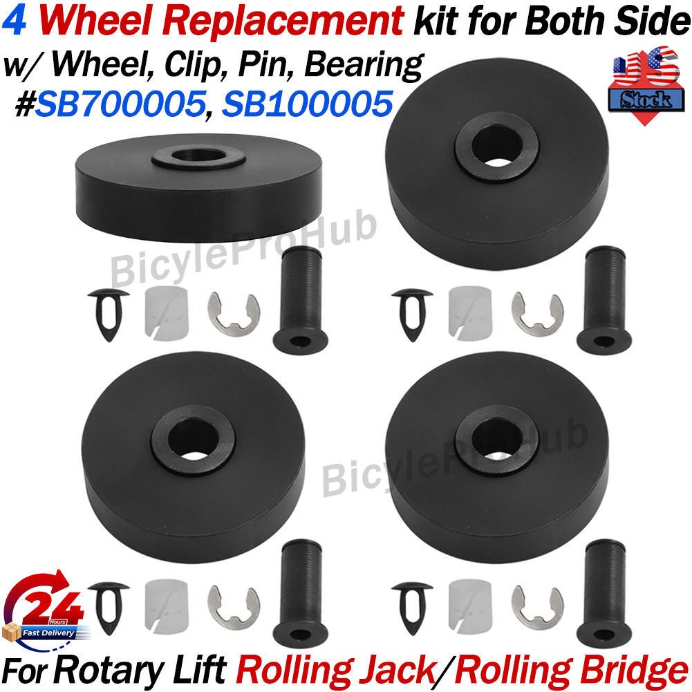Wheel Kit w/Clips for Lift Rolling Jacks/Rolling Bridge Repair SB700005 SB100005