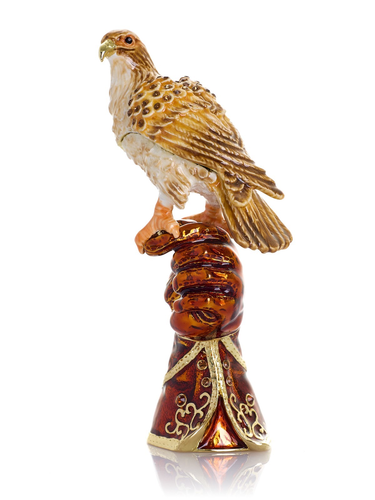 Keren Kopal Majestic Eagle Hand made Trinket box Decorated & Austrian Crystals