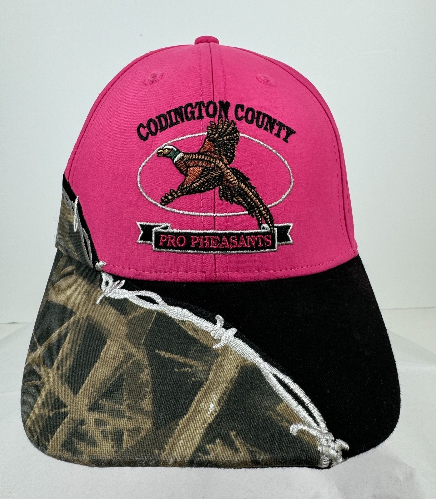 Pro Pheasants Hat Adjustable Cap Pink Camouflage Ring Neck Pheasant South Dakota