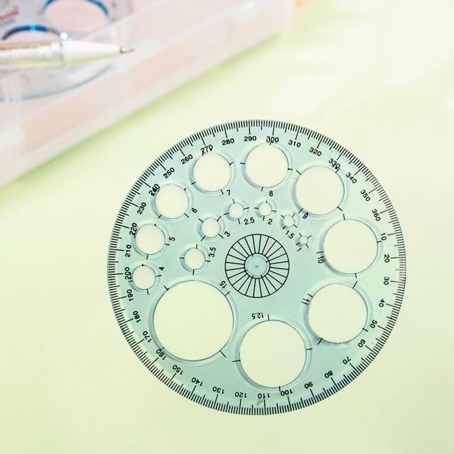 White Full Circle Template Plastic Round Protractor 360 Degree Drawing Tool