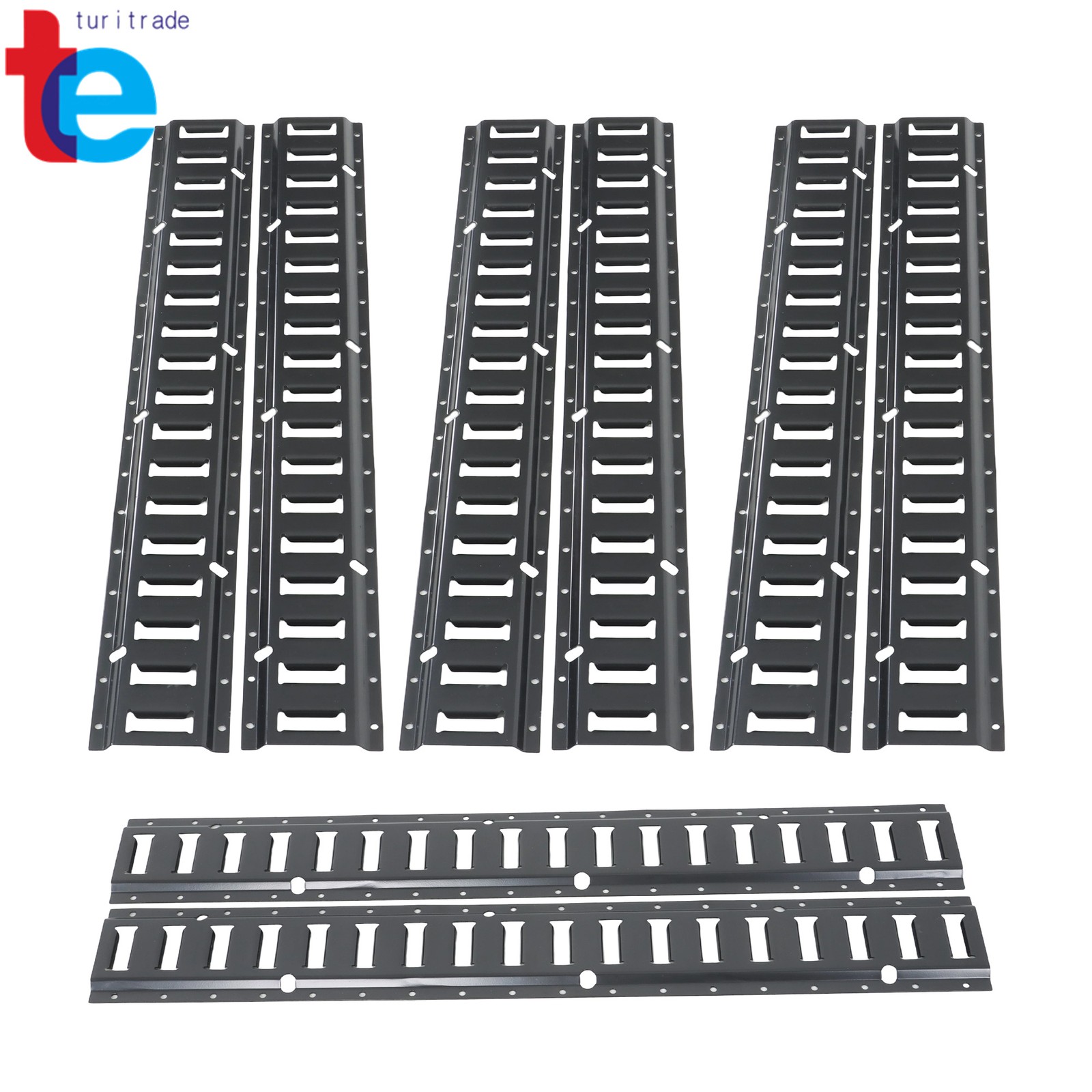 8 Pack Enclosed Trailer 3ft Powder-Coated Steel E Track Rails Tie Down