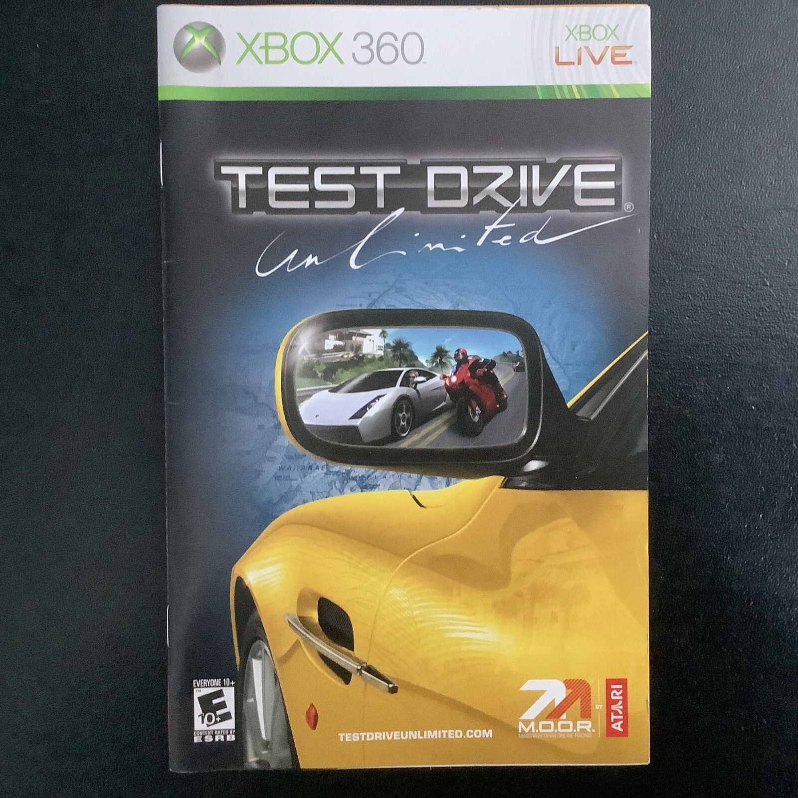 Test Drive Unlimited Microsoft Xbox 360 Instruction Manual Only