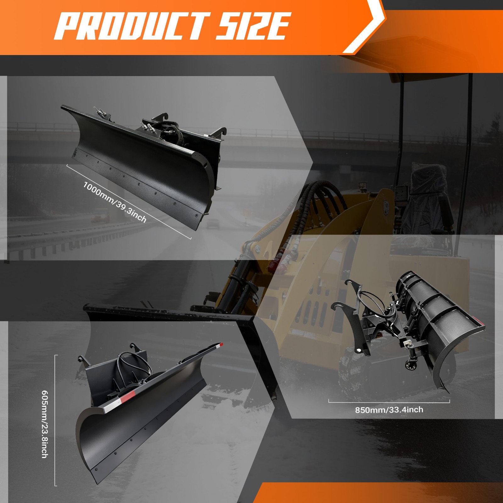 Skid SteerSnow Blade,Pusher SnowPlow Quick Attach - FREESHIPPING