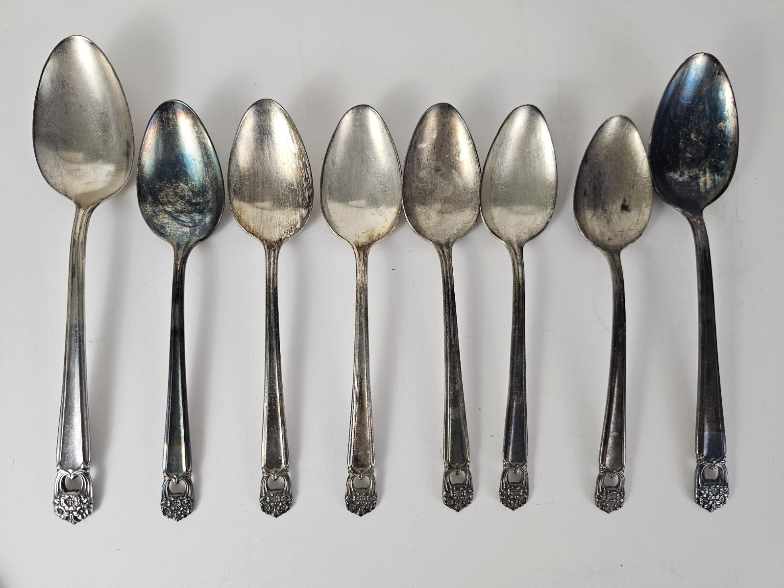 8PC Set Roger Bros 1847 Spoon Eternally Yours Silver Plate 6-7.25" & 2-8.25"