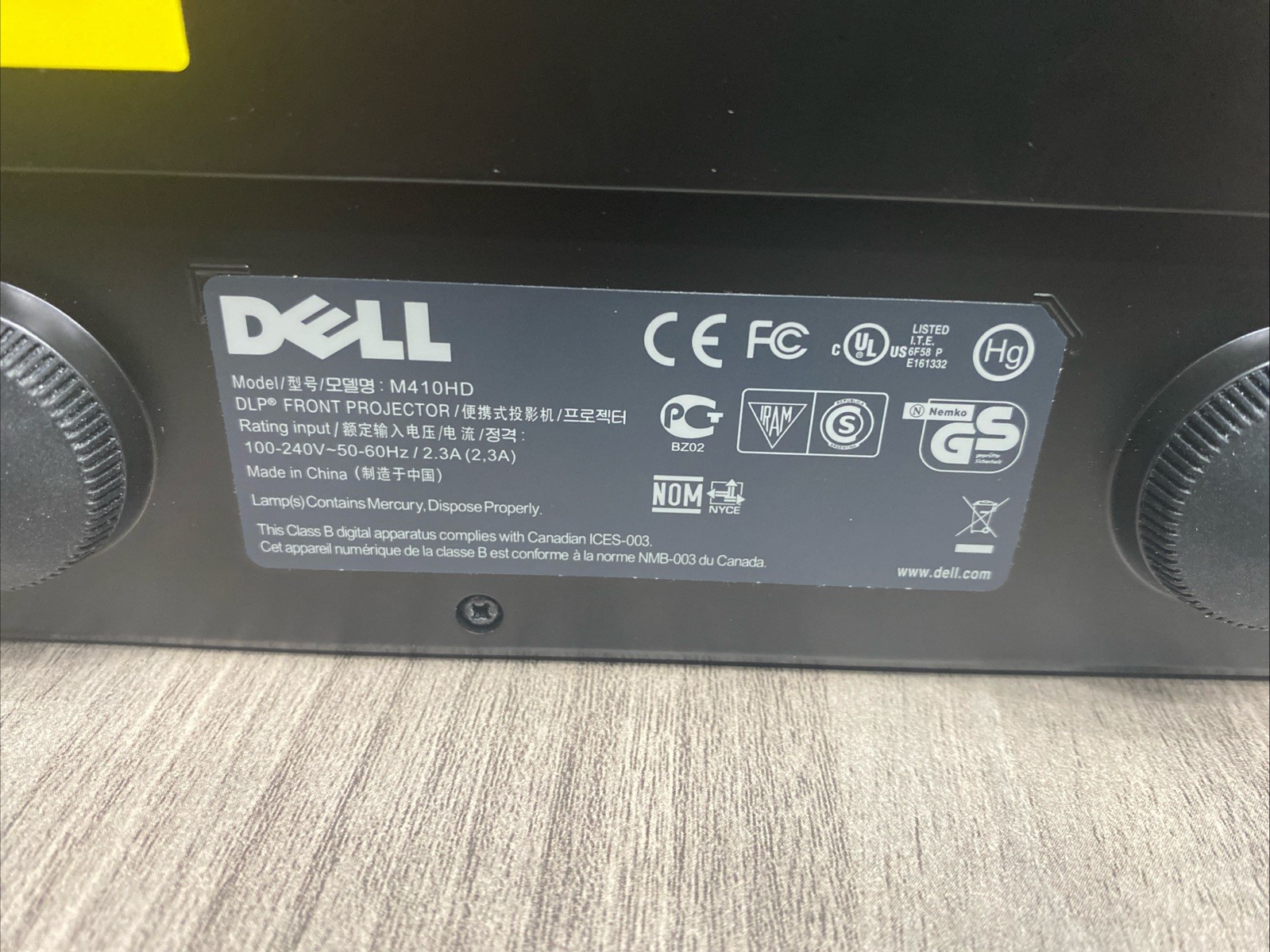 Dell Professional Portable Compact Projector W/Cables & Case M410HD Tested ✅