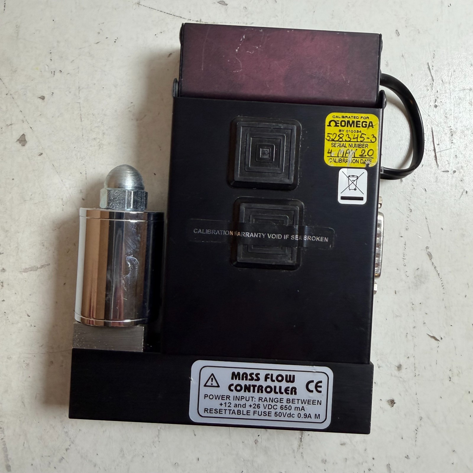 Omega FMA5510A Black Nitrogen (N2), 0-200 mL/min Range Mass Flow Controller