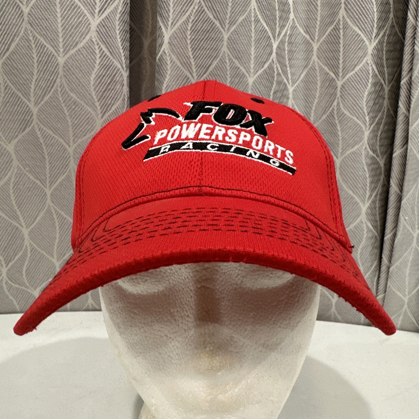 Fox Powersports Racing Hat Cap Red and Black Hook Loop Knit