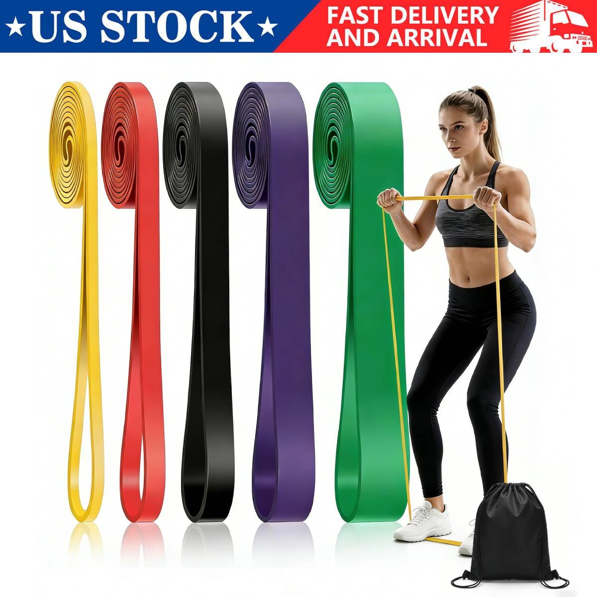 Heavy Duty Resistance Bands Set 5 Loop For Working Out, Body Stretching, Fitnes