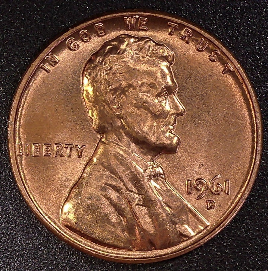 1961-D Copper 3.1 Red 1c Lincoln Penny Cent Brilliant Uncirculated Denver Mint