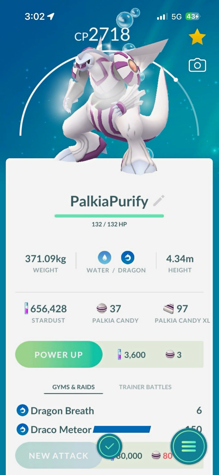 Pokemon Purified Palkia.  Registered=Instant, Unregistered=15/30 Days