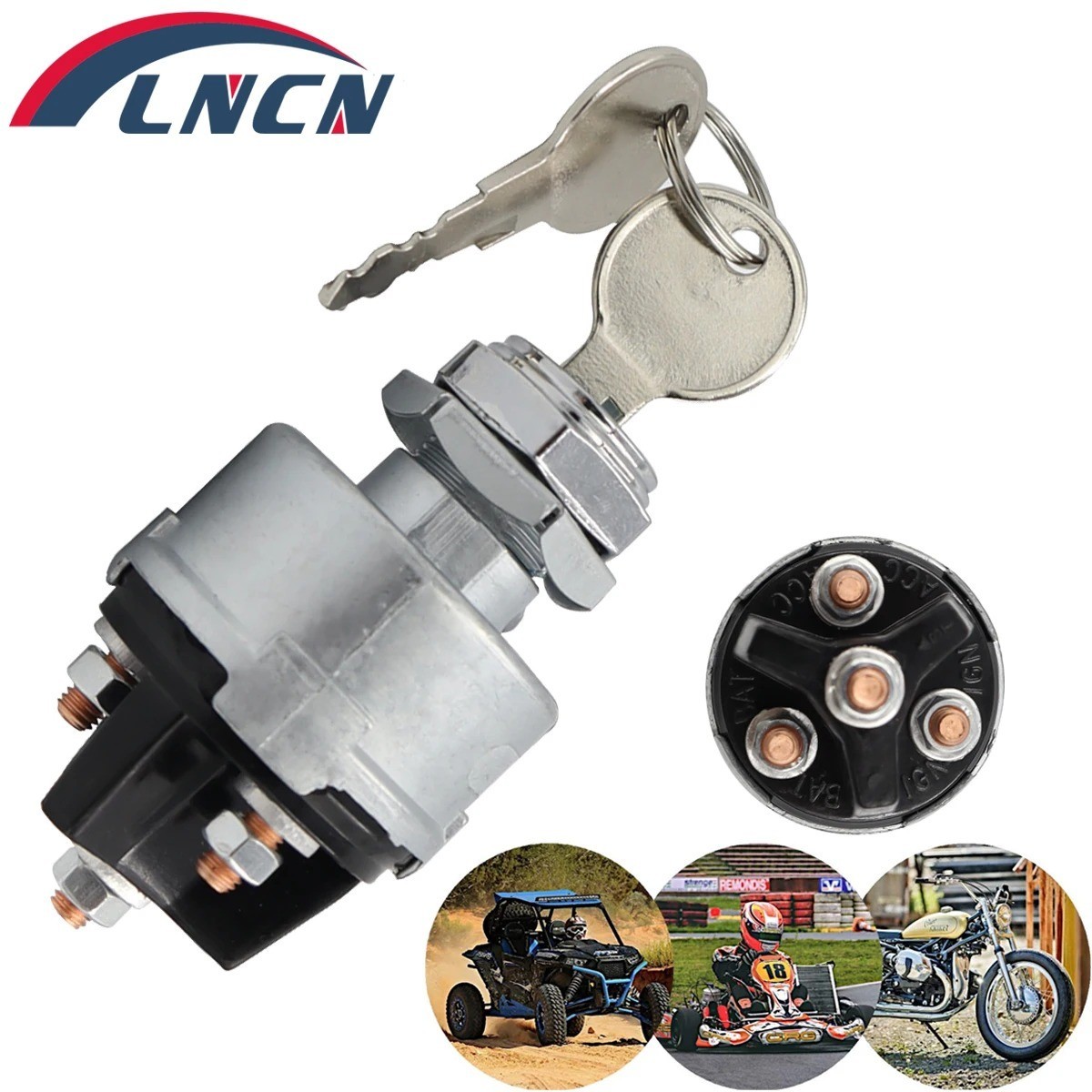Universal Ignition Starter Switch Barrel With 2 Keys For Car Tractor Traile
