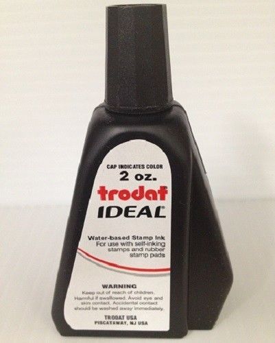 Trodat / Ideal Rubber Stamp Refill Ink (for stamps & stamp pads)  2 oz!!! BLACK
