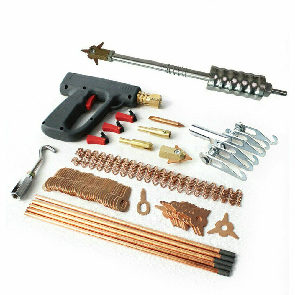 86x Stud Welder Dent Puller Kit Car Body Spot Welding Pulling Repair Tool Kit