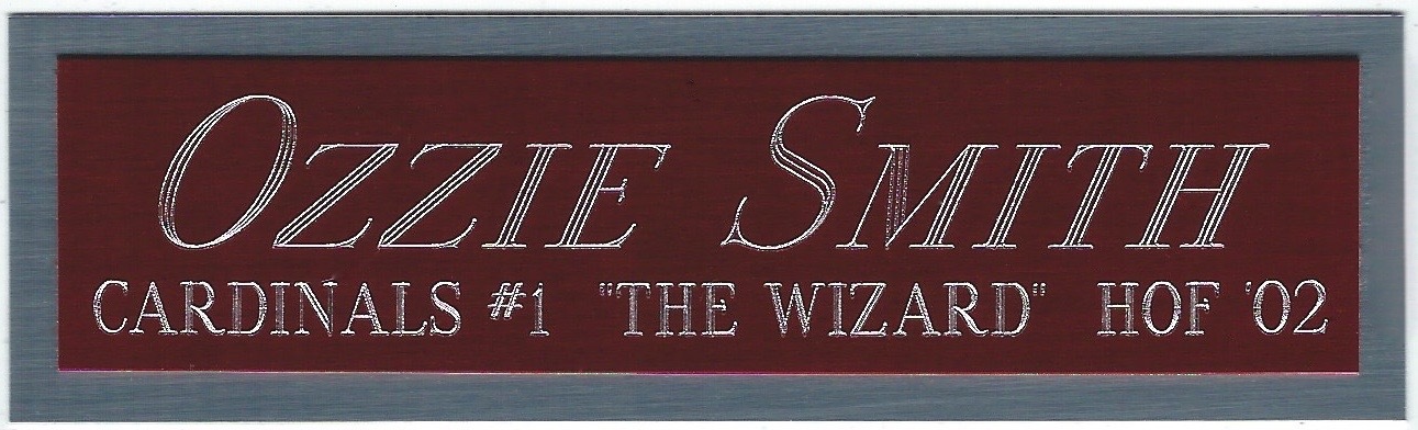 OZZIE SMITH CARDINALS NAMEPLATE FOR AUTOGRAPHED Signed BAT-BASEBALL-JERSEY-PHOTO