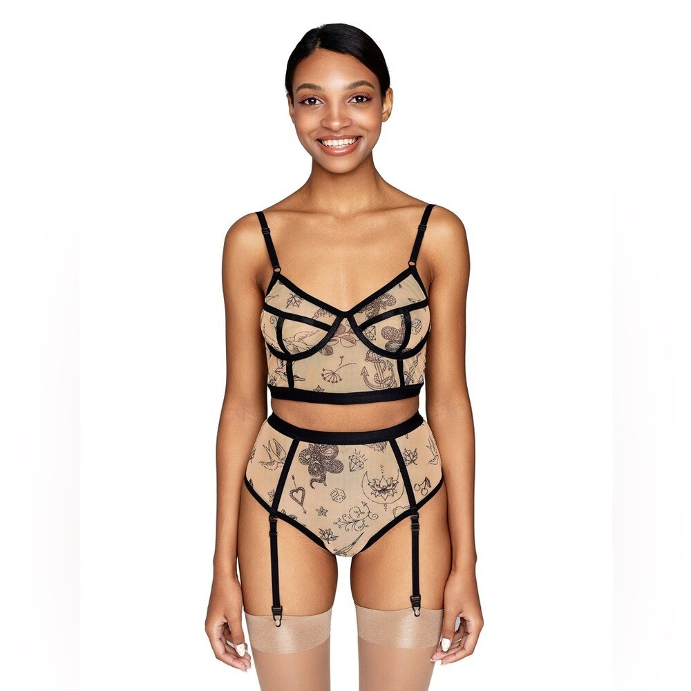 Bustier Bra Tattoo Print Citala by Less Is Amor