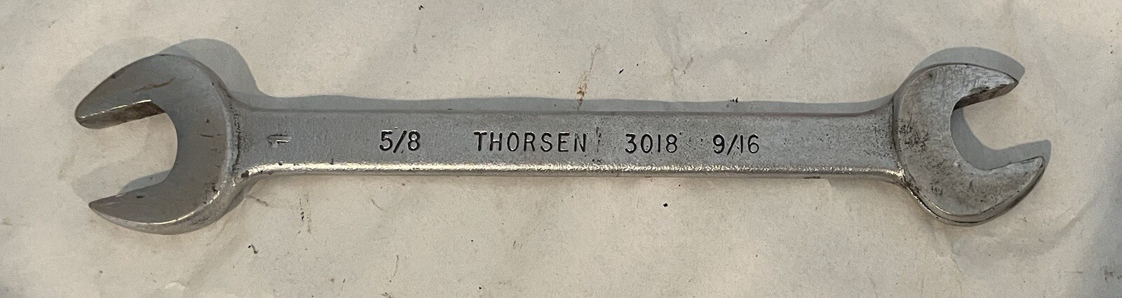 Vintage Thorsen 3018 5/8 x 9/16 double open end wrench