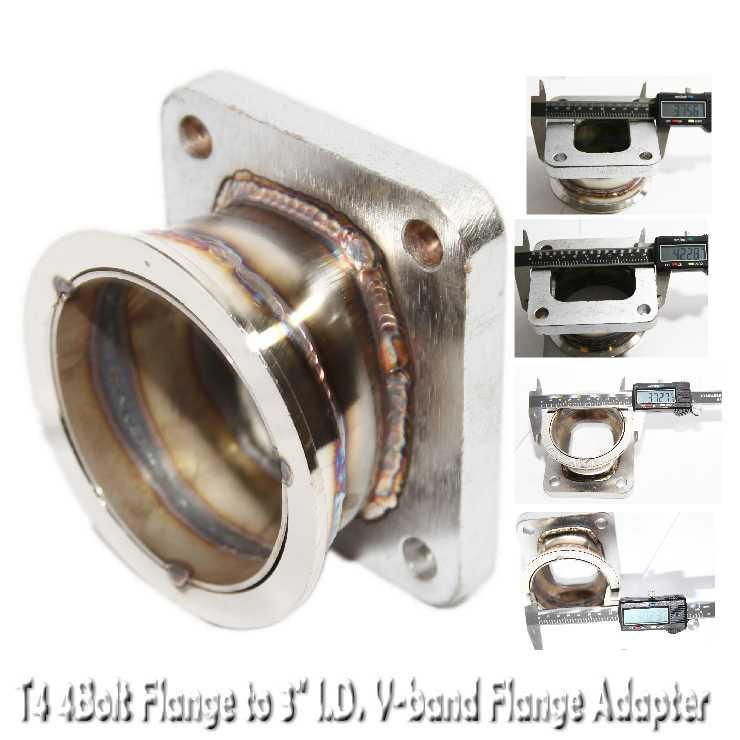 Steel Adaptor fit T4 4 Bolt Flagne TO 3"id V-Band Flange manifold turbo charger