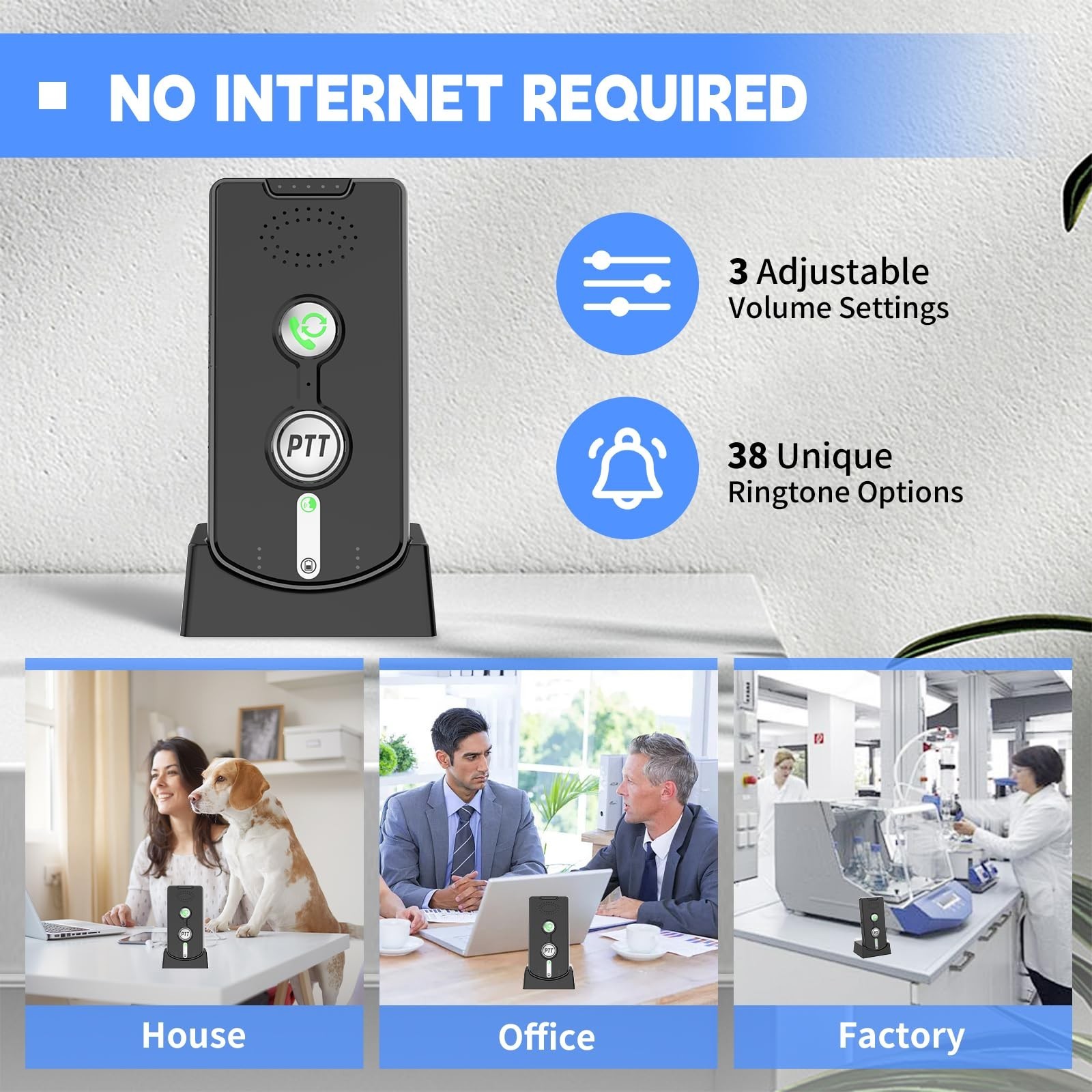 Intercoms Wireless for Home, Room to Room Intercom System with Charging Base,...