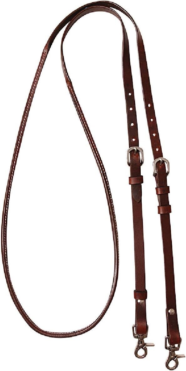 8 Foot Adjustable Reins w/Rawhide Trim