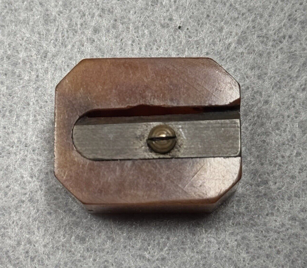 Vintage Bakelite Pencil Sharpener Amber Rectangle Made In Germany Tested 1 x 7/8