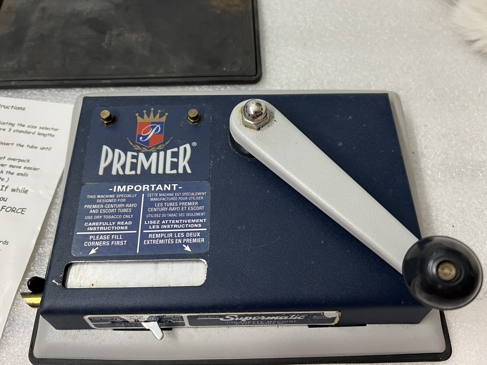 PREMIER Supermatic Cigarette Injector Machine Makes 100mm Regular & King Size