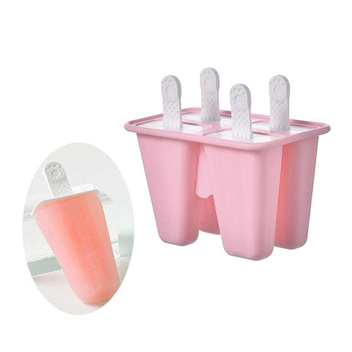 4 Cavities Popsicles Molds Home Kitchen Durable Multipurpose