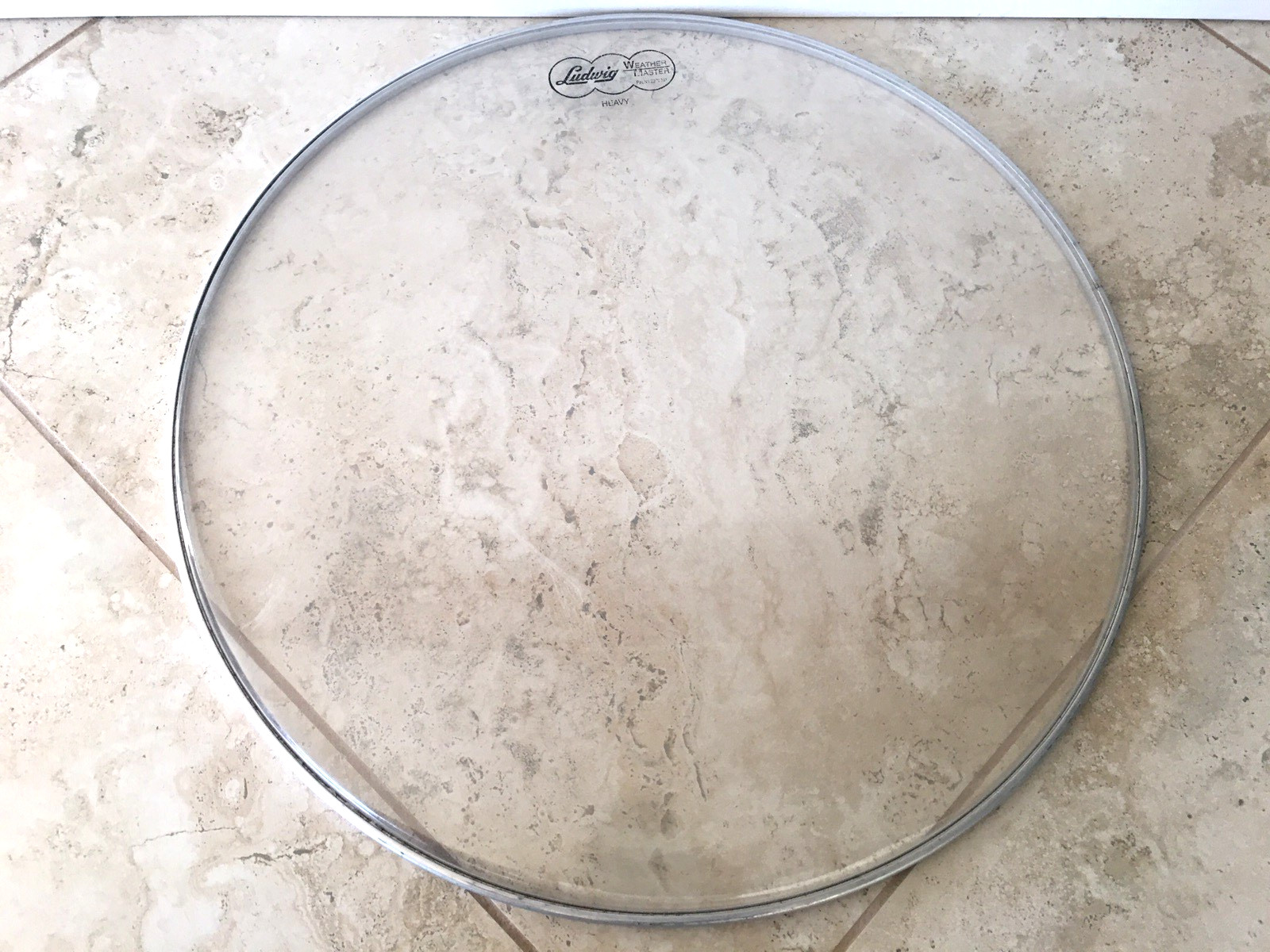1960s VINTAGE LUDWIG WEATHER MASTER HEAVY 18" BASS-FLOOR TOM CLEAR DRUM HEAD USA