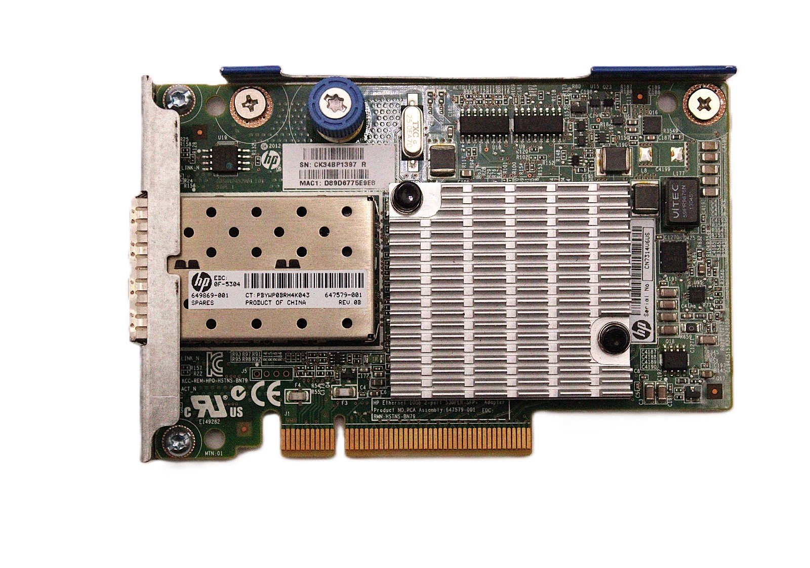HPE Dual Port 10GB Ethernet 530FLR-SFP+ Network Adapter 649869-001
