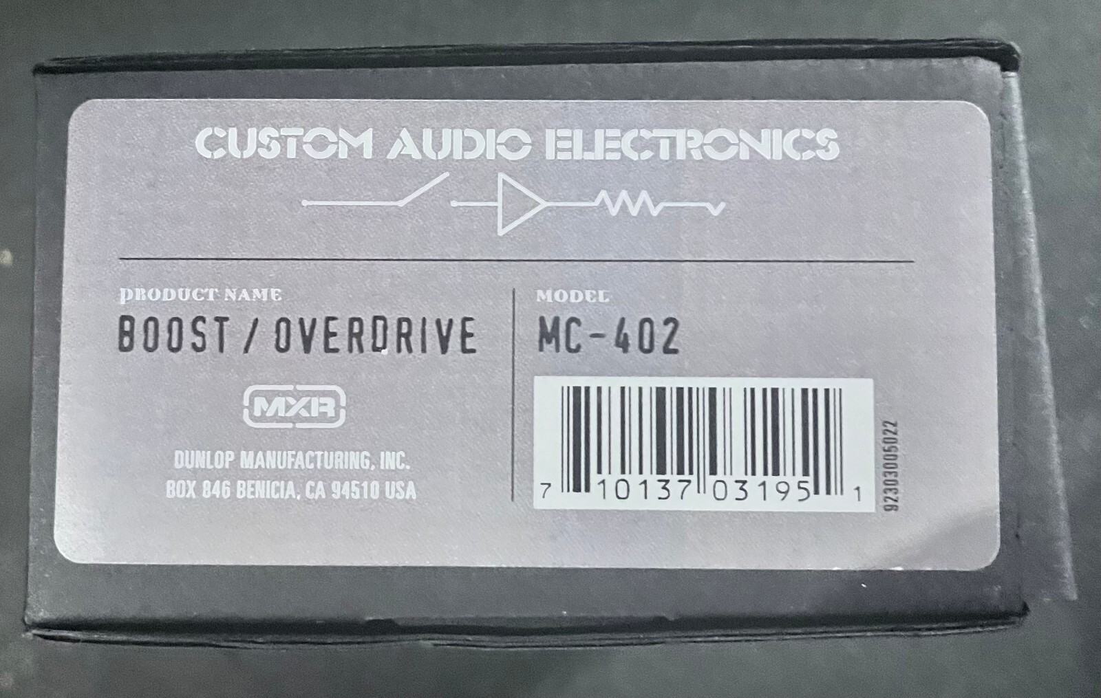 MXR MC-402 Custom Audio Electronics Boost / Overdrive Pedal