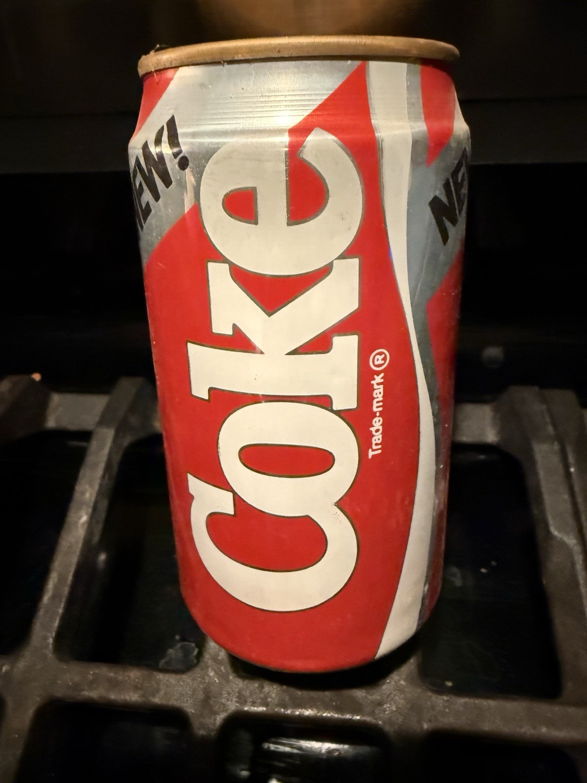 Vintage!  NEW! SILVER COKE 🥤 Aluminum P/T Soda 🥤 Can RARE WIN A CAR SLOGAN