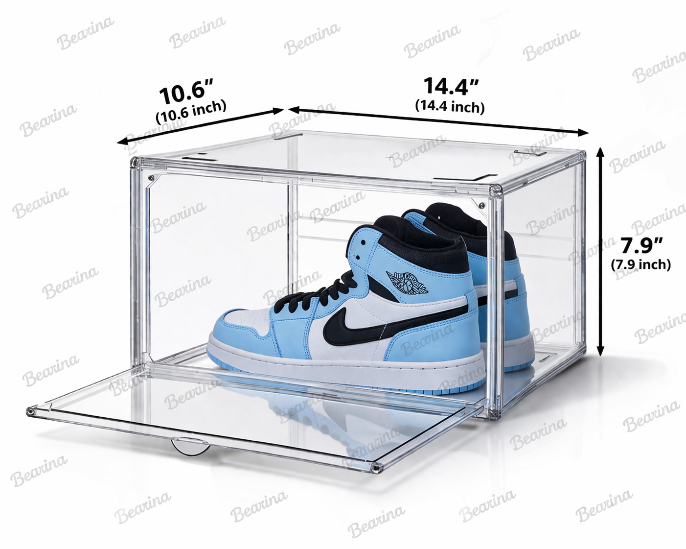 Acrylic Shoe Boxes Clear Wide Front Open Transparent Magnetic Storage box
