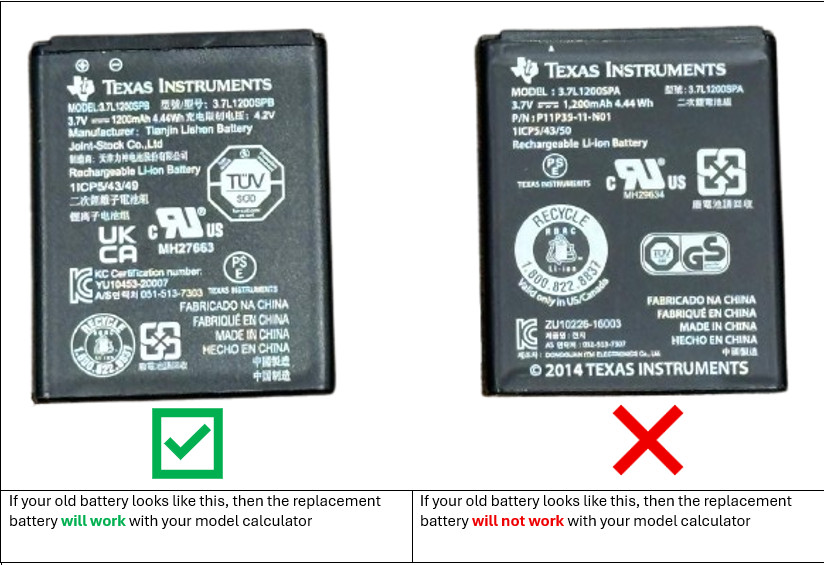 Genuine Rechargeable Battery for TI 84+CE, Nspire CX, TI Nspire CX CAS NEW MODEL