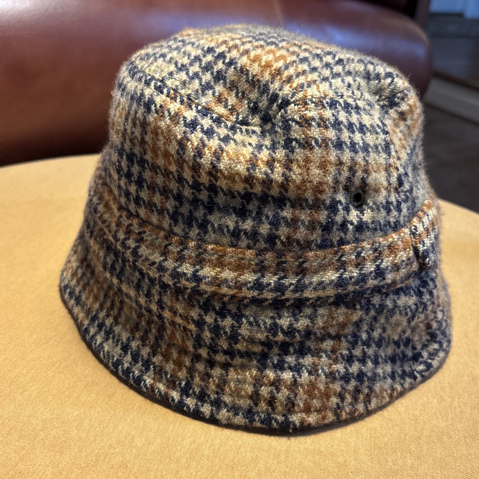 J. Crew Brown Herringbone Women’s Lamb’s Wool Bucket Hat M/L