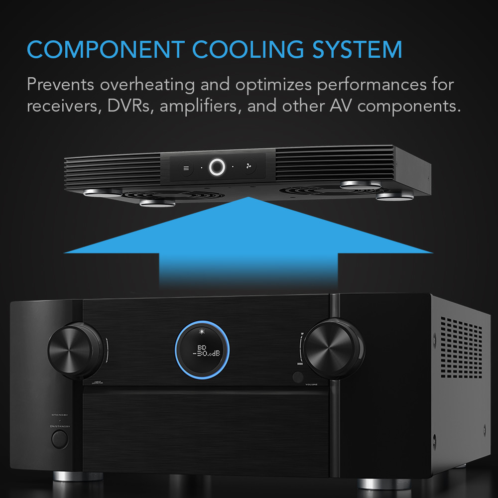 AIRCOM S7, Quiet Cooling Fan System 12" for Receivers, Amps, DVR, AV Components