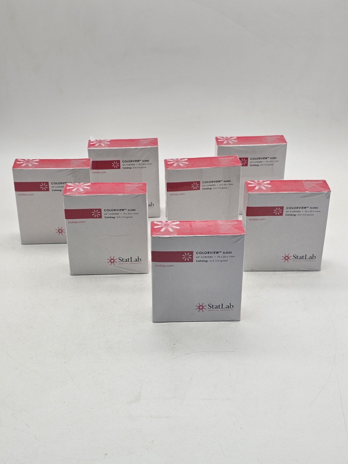 Lot Of 14 Statlab 315(1/2 gross) ColorView Slides Pink 75×25×1mm New Sealed