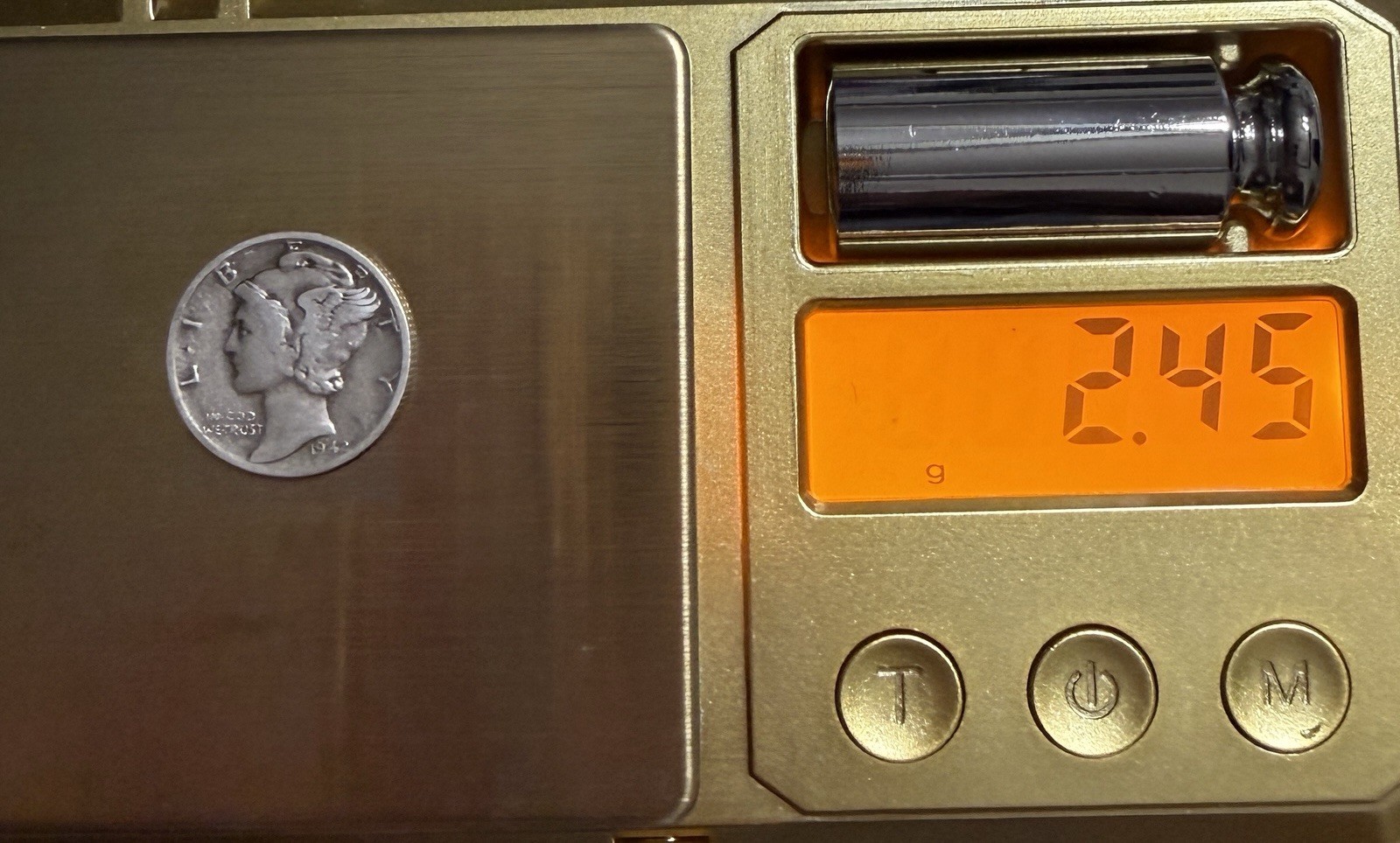 1942D Mercury Dime 10C Coin Error “In Cod We Trust” 90% Silver