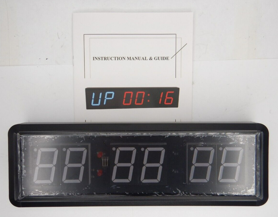 NO AC ADAPTER OR REMOTE LED Interval Timer Count Down Up Clock Stopwatch Gym
