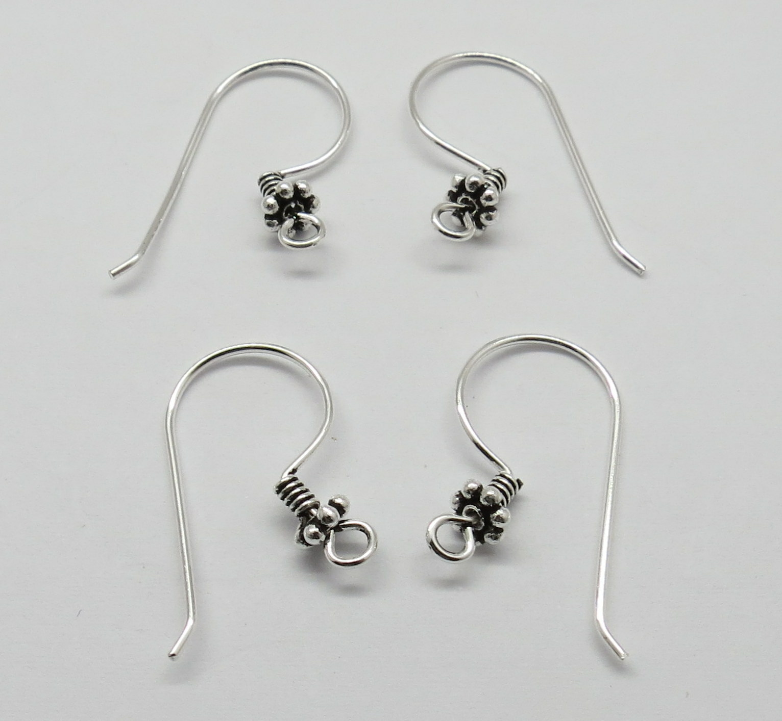 20 Pieces Ear Wire Hooks Bali Silver Earrings Beads Finding 21 Gauge 23 mm Long