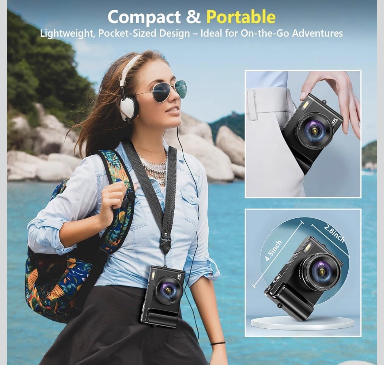 4K Digital Camera for Photography, Autofocus 64MP Vlogging Camera for YouTube...